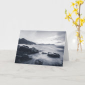 Seascapeモノクロ写真 カード (黄色い花)