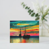 Seascape インスパイア by Kandinsky and Paul Klee ポストカード (スタンド正面)