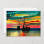 Seascape インスパイア by Kandinsky and Paul Klee ポストカード (正面/裏面)