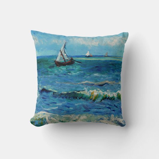 Seascape at Les Saintes-Maries Fine Art クッション (正面)