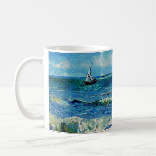 Seascape at Les Saintes-Maries Fine Art コーヒーマグカップ (左)