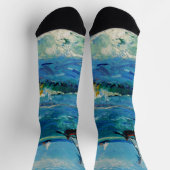 Seascape at Les Saintes-Maries Fine Art ソックス (上部)