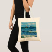 Seascape at Les Saintes-Maries Fine Art トートバッグ (正面(商品))