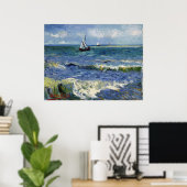 Seascape at Saintes Maries – ビンセント・ヴァン・ゴッホ ポスター (ホームオフィス)