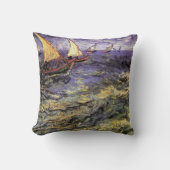 Seascape at Saintes Maries by Vincent van ゴッホ クッション (正面)