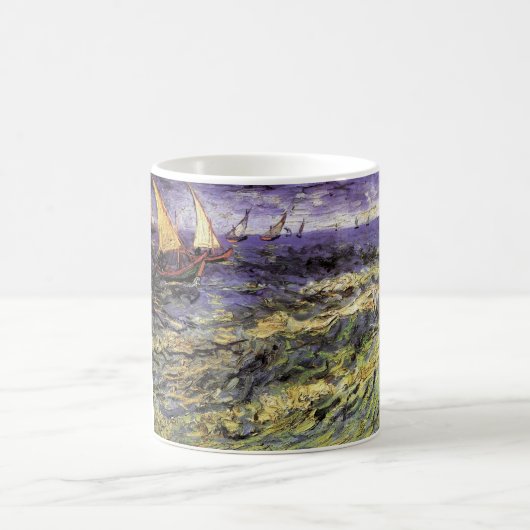 Seascape at Saintes-Maries by Vincent van ゴッホ コーヒーマグカップ (中央)
