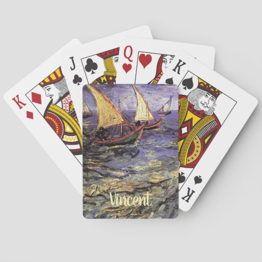 Seascape at Saintes Maries by Vincent van ゴッホ トランプ (裏面)