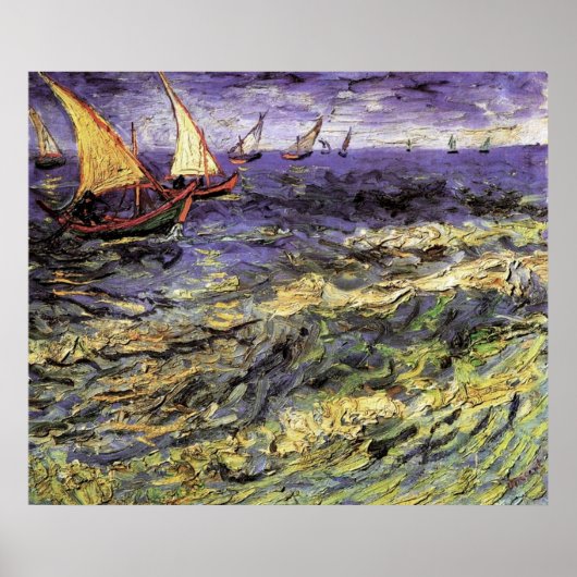 Seascape at Saintes-Maries by Vincent van ゴッホ ポスター (正面)