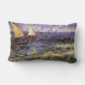 Seascape at Saintes Maries by Vincent van ゴッホ ランバークッション (裏面)