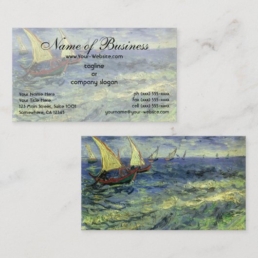 Seascape at Saintes-Maries by Vincent van ゴッホ 名刺 (正面/裏面)