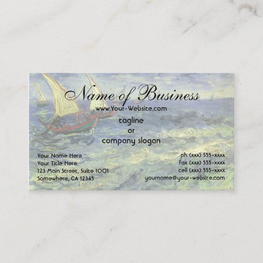 Seascape at Saintes-Maries by Vincent van ゴッホ 名刺 (正面)