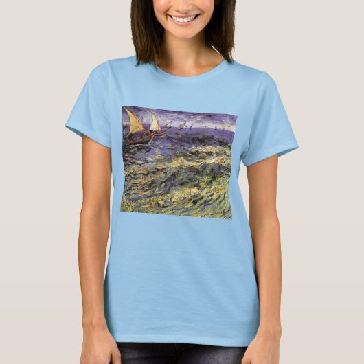 Seascape at Saintes Maries by Vincent van ゴッホ Tシャツ (正面)