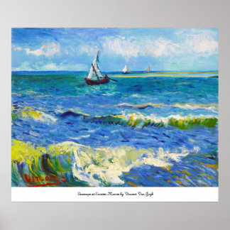 Seascape at Saintes-Maries Vincent Van Gogh ポスター