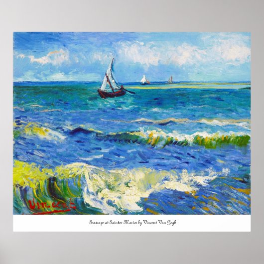 Seascape at Saintes-Maries Vincent Van Gogh ポスター (正面)