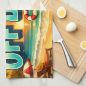 Seascape Coastal Currently Off Duty Artwork キッチンタオル (四つ折り)