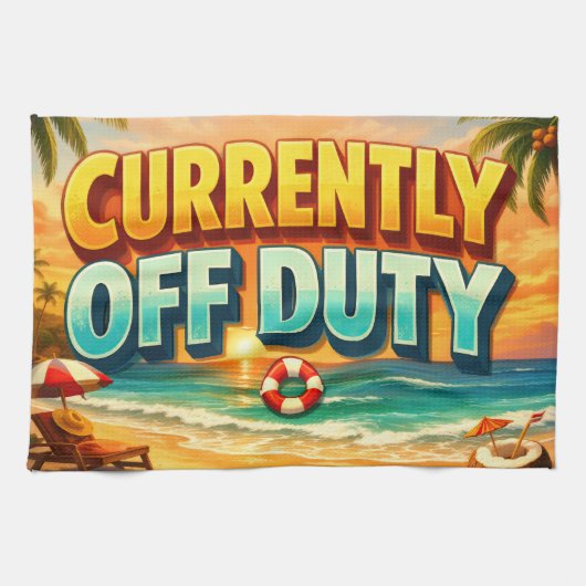 Seascape Coastal Currently Off Duty Artwork キッチンタオル (横)