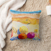 Seascape Love：水彩バケーション絵画ズ クッション (ブランケット)