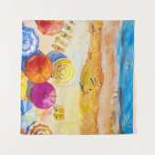 Seascape Love:水彩バケーション絵画ズ タペストリー (正面(横))