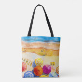 Seascape Love:水彩バケーション絵画ズ トートバッグ (裏面)
