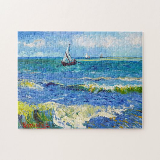 Seascape Saintes-Maries Vincent Van Gogh vibrant ジグソーパズル (横)