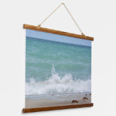 Seascape Splashing海波海岸写真 吊り下げ型タペストリー (傾斜あり)