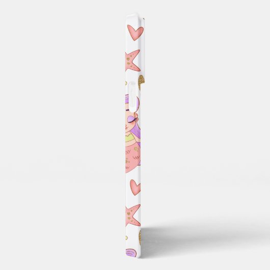 Seascape with Beach, Great Wave & Mount Sea Case iPhoneケース (右側面)