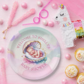 Seashellのベビーシャワーのベビーガール ペーパープレート (パーティー)