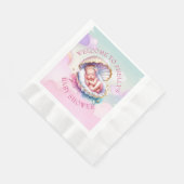 Seashellのベビーシャワーのベビーガール 縁ありランチョンナプキン (角)