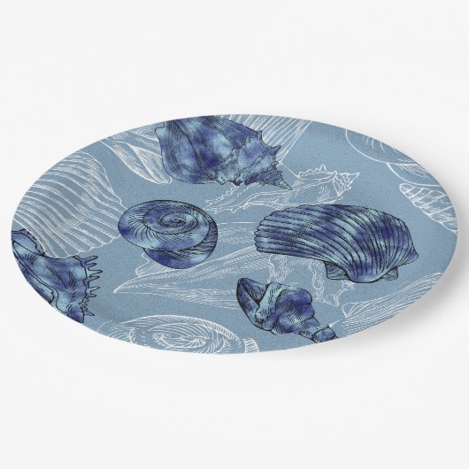 Seashellコレクシ航海のョン – すべてのサイズ ペーパープレート (アングル)