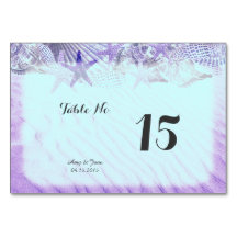 Seashellビーチ結婚式テーブル番号seashell1