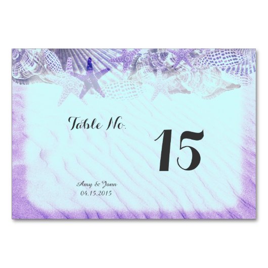 Seashellビーチ結婚式テーブル番号seashell1 テーブルナンバー (正面)