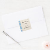 Seashellビーチ結婚式日付の保存 スクエアシール (封筒)