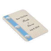 Seashellビーチ結婚式日付の保存 マグネット (右側)