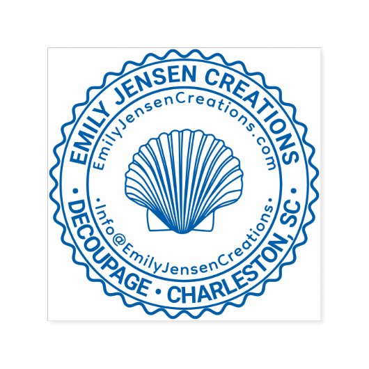 Seashellロゴビジネス名の場所URL電子メール#S セルフインキングスタンプ (デザイン)