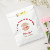 Seashell赤ちゃんシャワー小さな真珠が途中にある フェイバーバッグ (封をした状態)