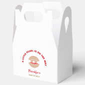 Seashell赤ちゃんシャワー小さな真珠が途中にある フェイバーボックス (見開き)