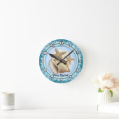 Seashell and Starfish ラウンド壁時計 (ホーム)