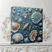 Seashell Aquatic Fish Underwater Mollusk Ocean Art タイル
