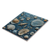 Seashell Aquatic Fish Underwater Mollusk Ocean Art タイル (側面)