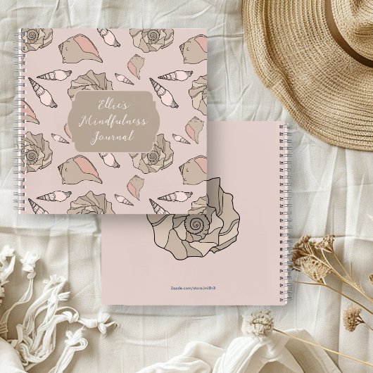 Seashell Art Personalized Mindfulness Journal ノートブック