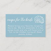 Seashell Beach Blue Bridal Shower Recipe Request  エンクロージャーカード (正面)