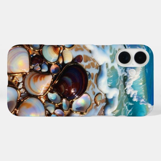 Seashell Beach iPhone Case Coastal Summer Design Case-Mate iPhoneケース (裏面 (横))