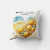 Seashell Beach Valentine Anniversary Names クッション (裏面)