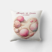 Seashell Beach Valentine Anniversary Names クッション (裏面)
