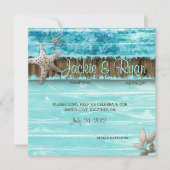 Seashell Blue Beach Wedding Invitation 招待状 (正面)