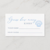 Seashell Bridal Shower guess how many kisses エンクロージャーカード (正面)