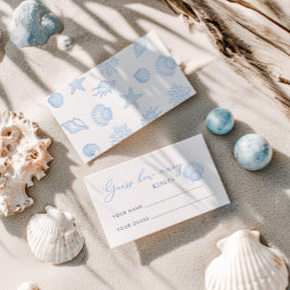 Seashell Bridal Shower guess how many kisses エンクロージャーカード