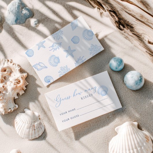 Seashell Bridal Shower guess how many kisses エンクロージャーカード