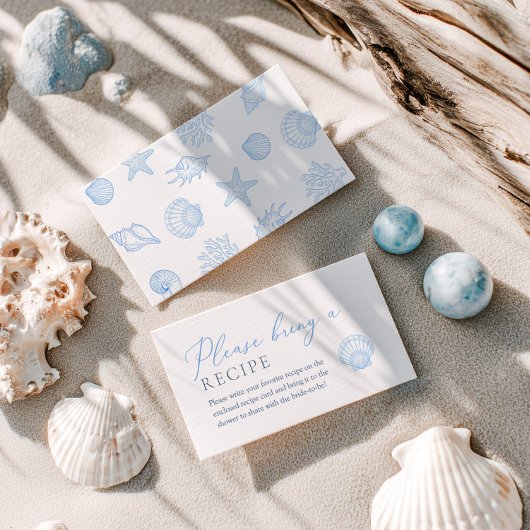 Seashell Bridal Shower recipe Enclosure Card エンクロージャーカード