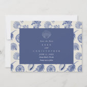 Seashell Coastal Beach Wedding Photo  セーブザデート (正面)